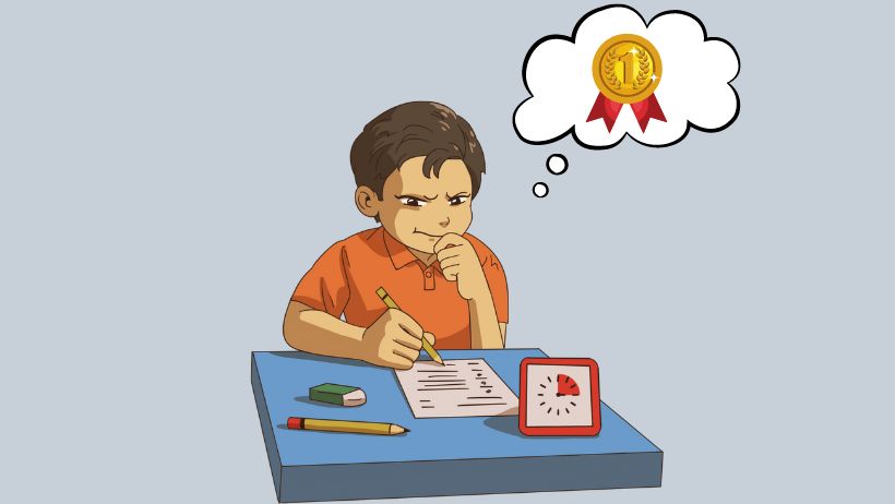 Preparación de exámenes: un estudiante con mentalidad ganadora