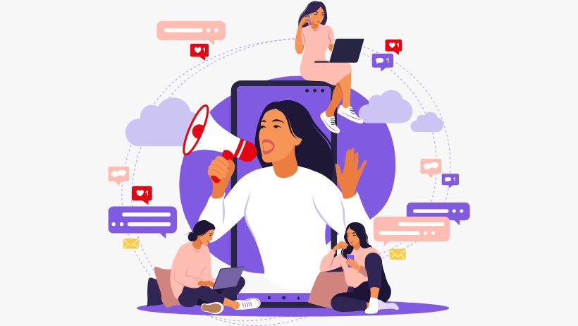 Una mujer que utiliza el marketing para ganarse la vida como coach