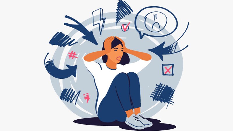 Una mujer que carece de motivación debido a conflictos internos