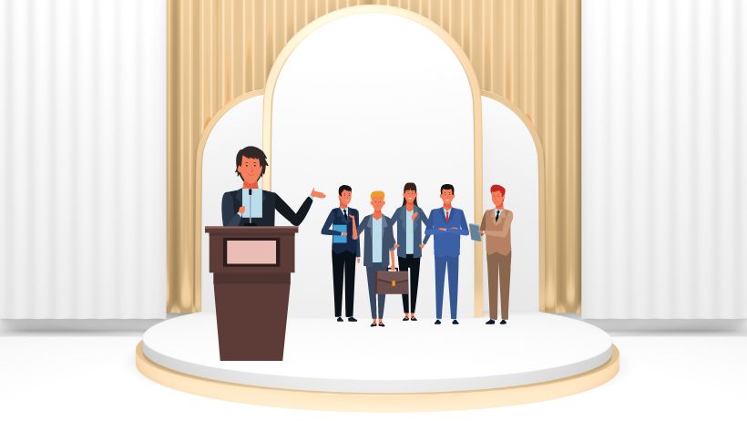 Un directivo que se siente cómodo hablando en público tras recibir coaching